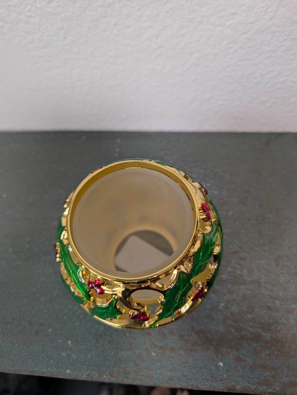 Lenox For the Holidays Holiday Gold Holly Votive Tea-Light Candle Holder NIB - Picture 4 of 11